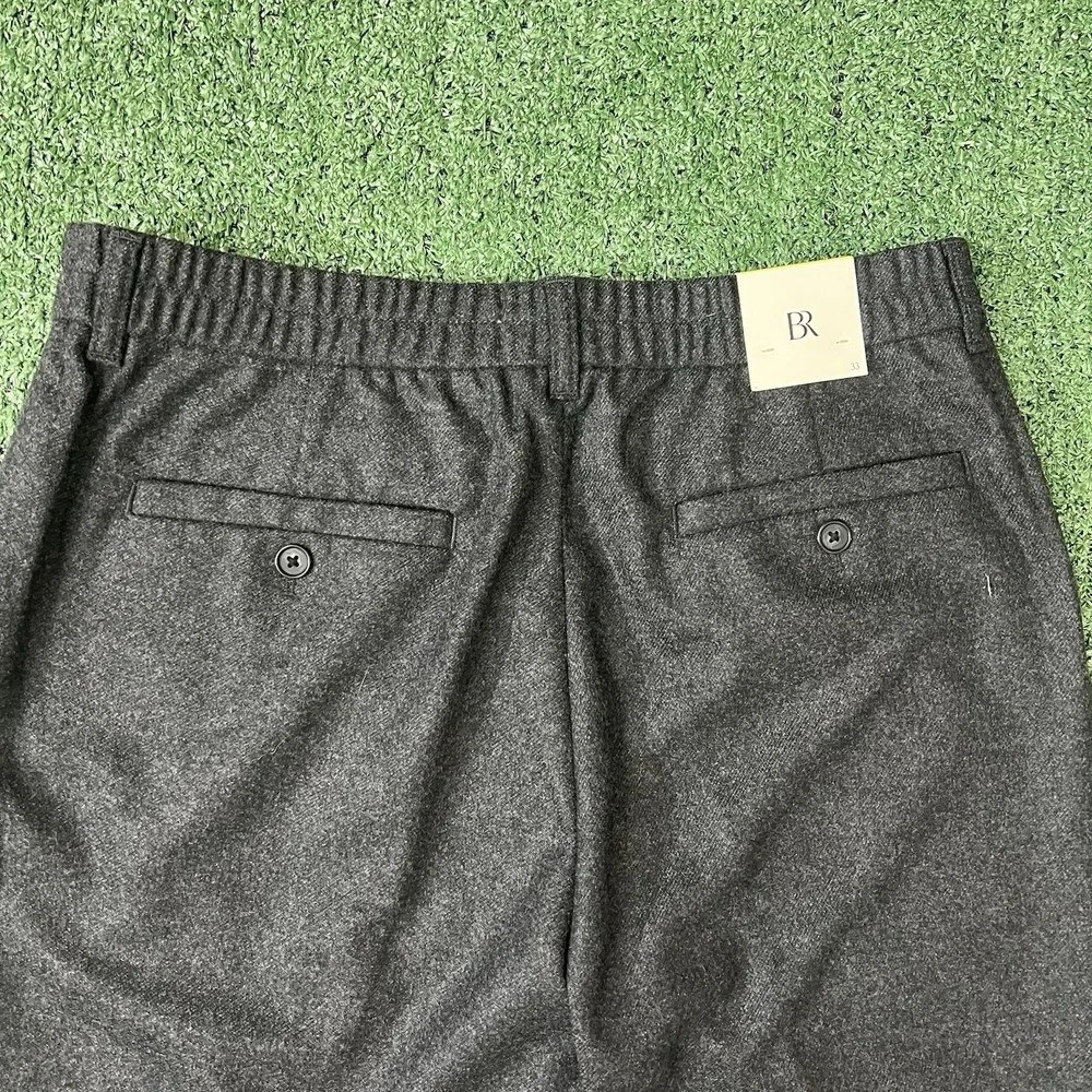 Banana Republic Elastic Waist Pants Mens 33 Charcoal Wool Alfa Fi Italy New
